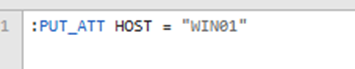 Script de pré-traitement du moteur d'automatisation utilisant PUT_ATT pour définir l'hôte WIN01.