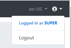 Barra degli strumenti utente 3C che mostra l'azione Logout