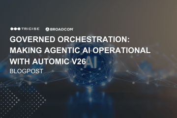 Governed orchestration in Automic V26: AI agent operating within audited enterprise workflow controls.